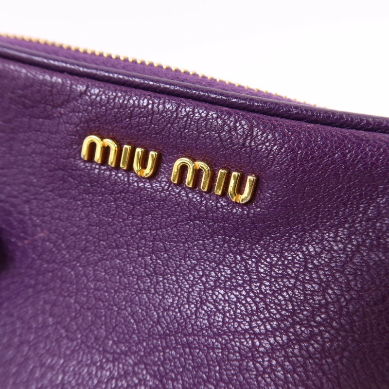 Miu Miu 牛皮皮革Handbag金扣手挽袋-9