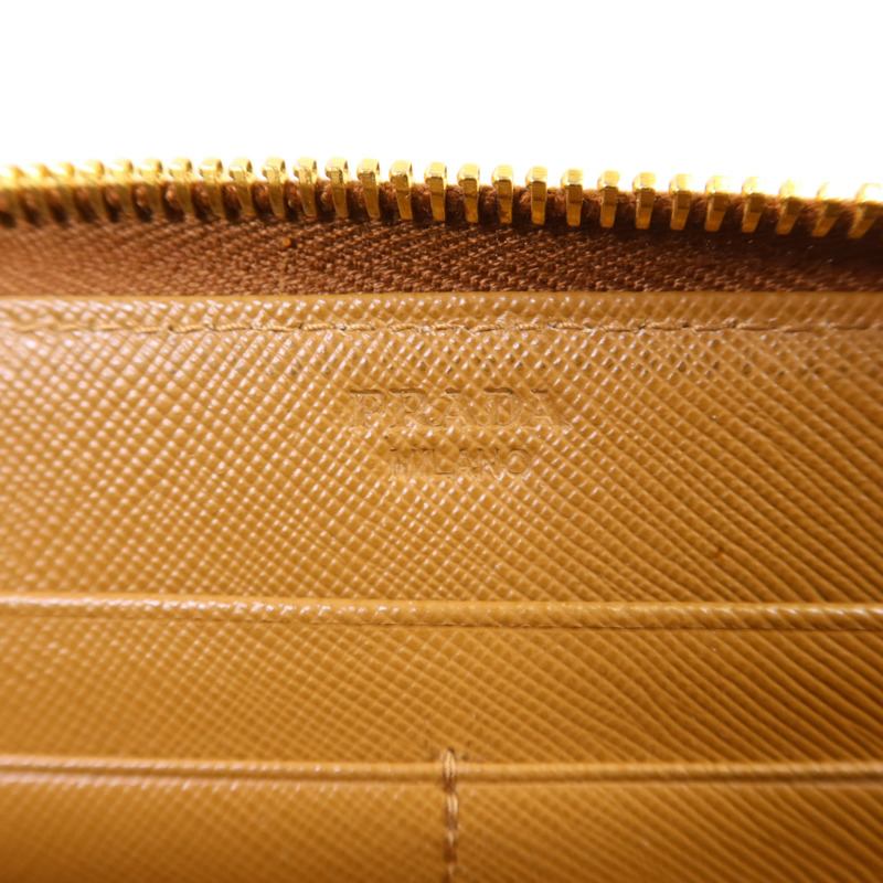PRADA Saffiano皮革Long Round Wallet金扣長錢包-5