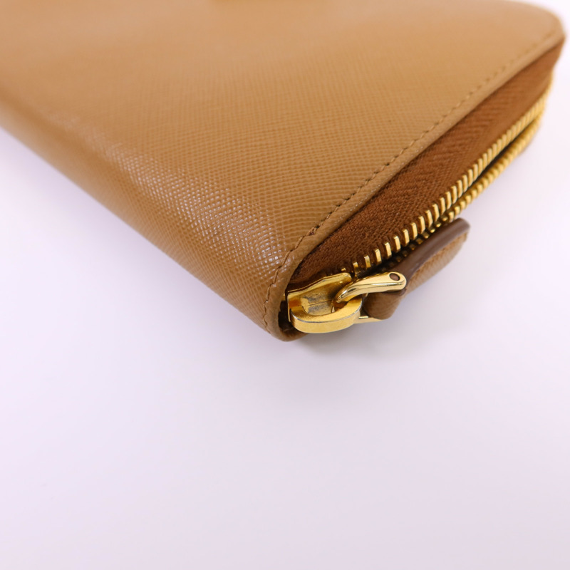 PRADA Saffiano皮革Long Round Wallet金扣長錢包-8