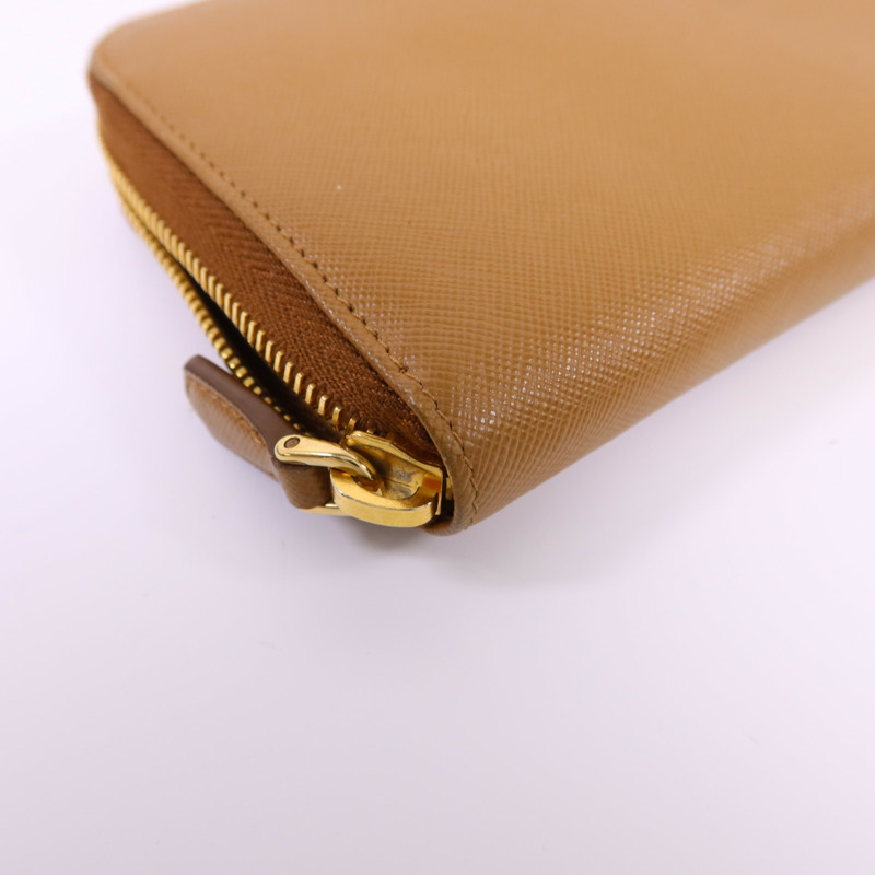 PRADA Saffiano皮革Long Round Wallet金扣長錢包-11