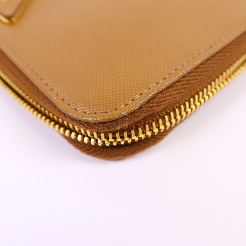PRADA Saffiano皮革Long Round Wallet金扣長錢包-12