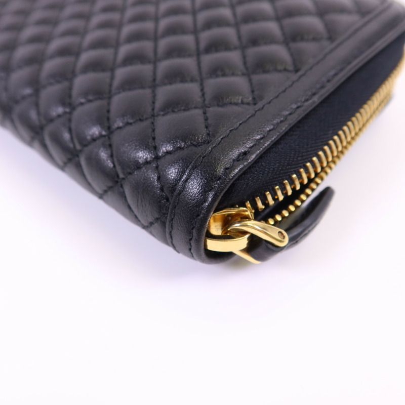 PRADA 牛皮皮革Long Round Wallet金扣長錢包-9