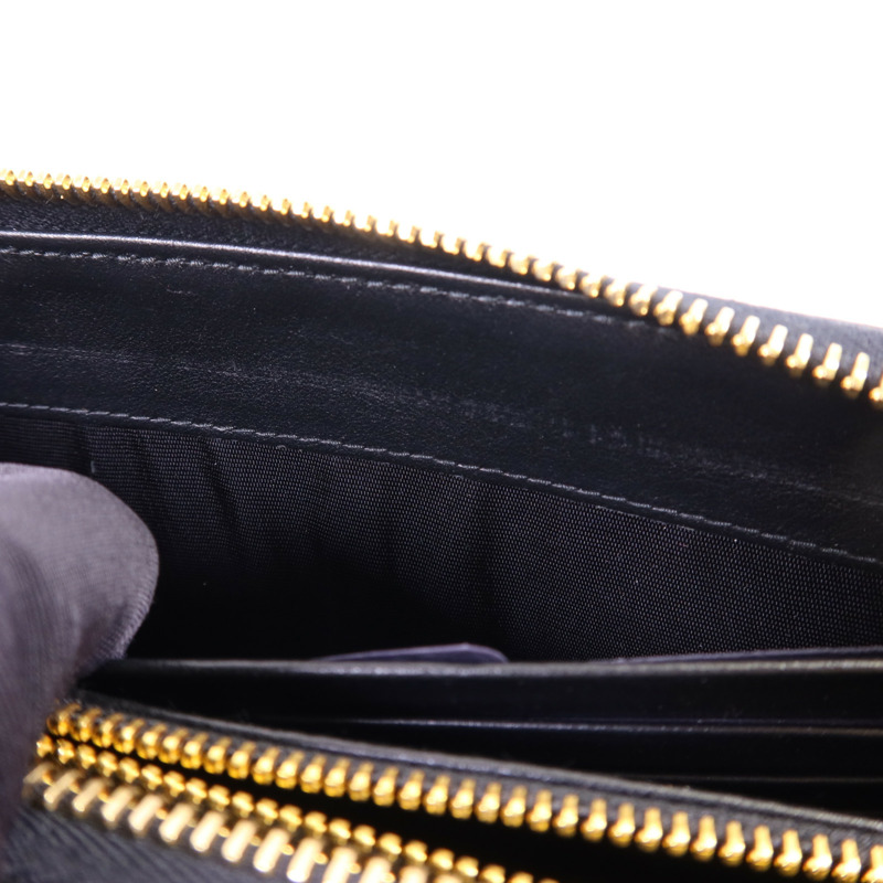 PRADA 牛皮皮革Long Round Wallet金扣長錢包-14