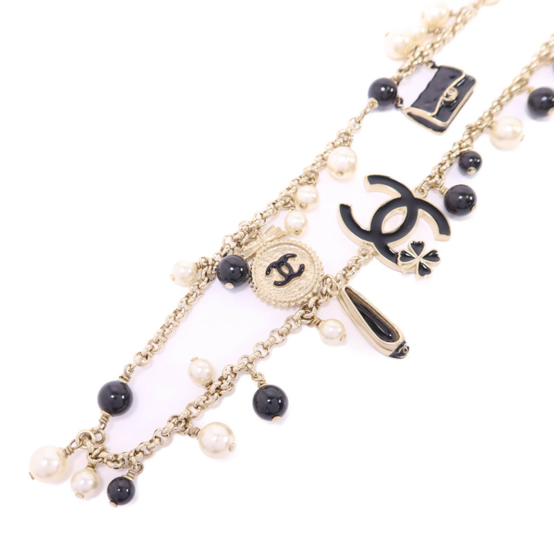 CHANEL 金屬/PVC Necklace金扣項鍊-1