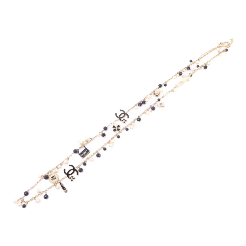 CHANEL 金屬/PVC Necklace金扣項鍊-2