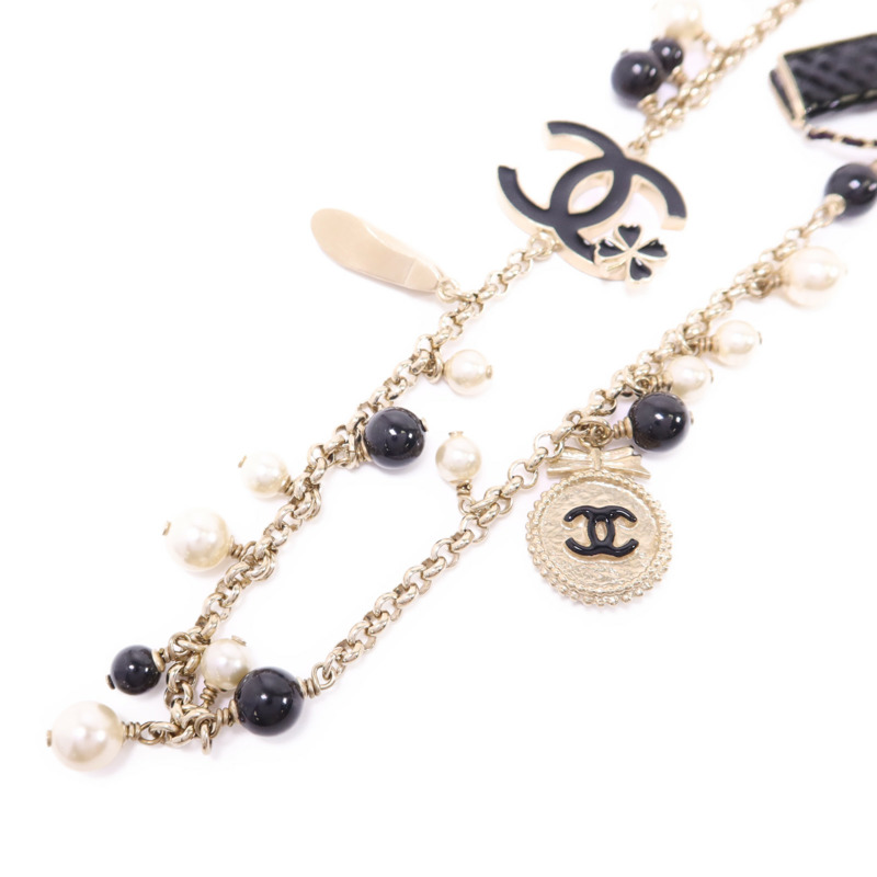 CHANEL 金屬/PVC Necklace金扣項鍊-3