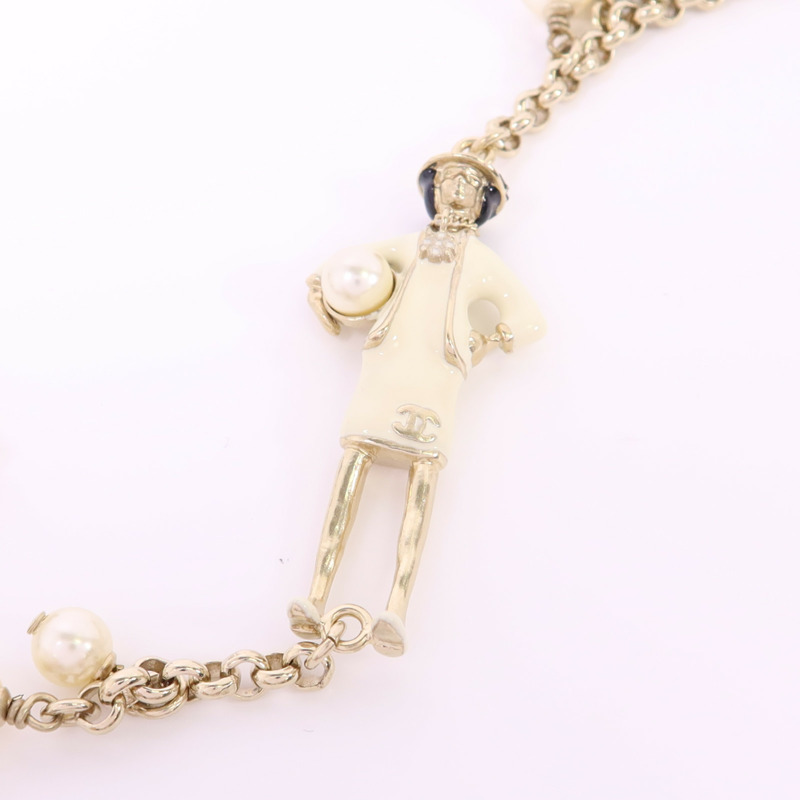 CHANEL 金屬/PVC Necklace金扣項鍊-6