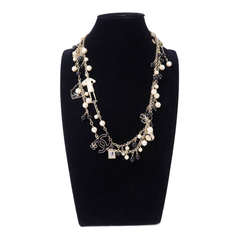 CHANEL 金屬/PVC Necklace金扣項鍊-8