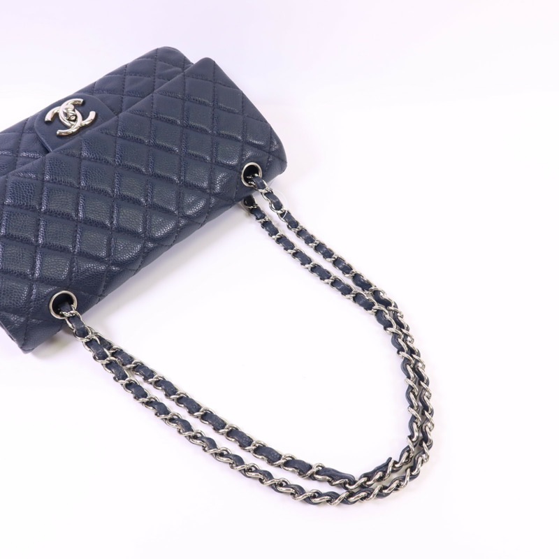 CHANEL 牛皮皮革Classic 25銀扣鏈帶肩背袋-5