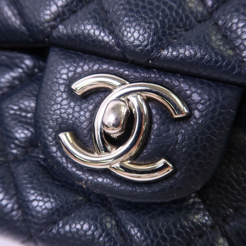 CHANEL 牛皮皮革Classic 25銀扣鏈帶肩背袋-10