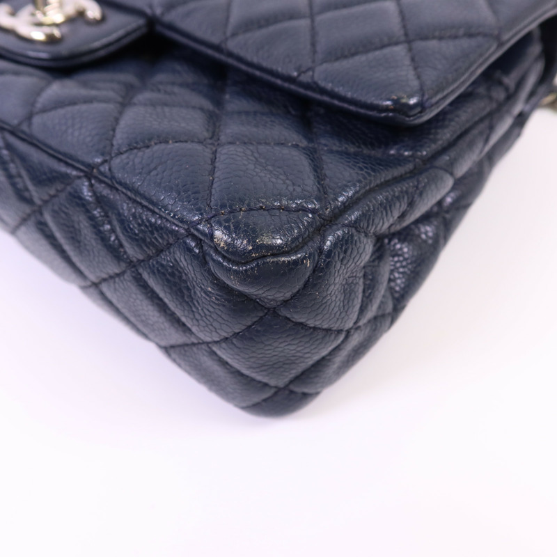 CHANEL 牛皮皮革Classic 25銀扣鏈帶肩背袋-11