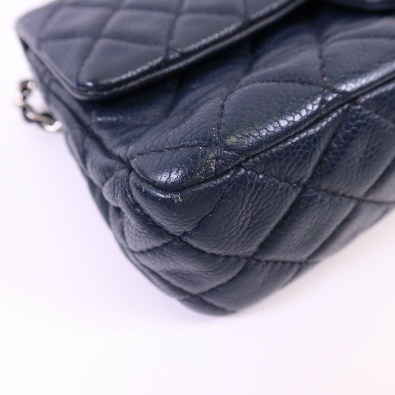 CHANEL 牛皮皮革Classic 25銀扣鏈帶肩背袋-12