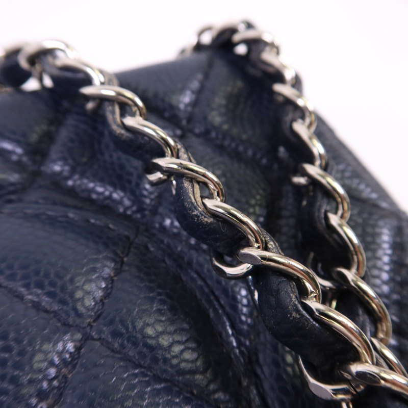 CHANEL 牛皮皮革Classic 25銀扣鏈帶肩背袋-21