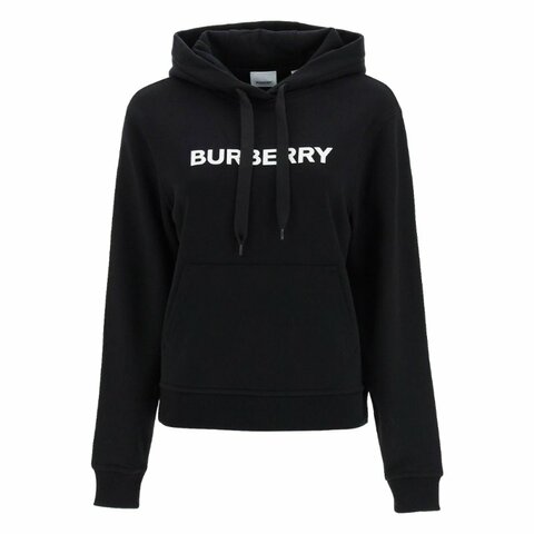 Burberry Logo Print Cotton Hoodie for Women in Black - 8054386-Black ( Size: S / M / L )