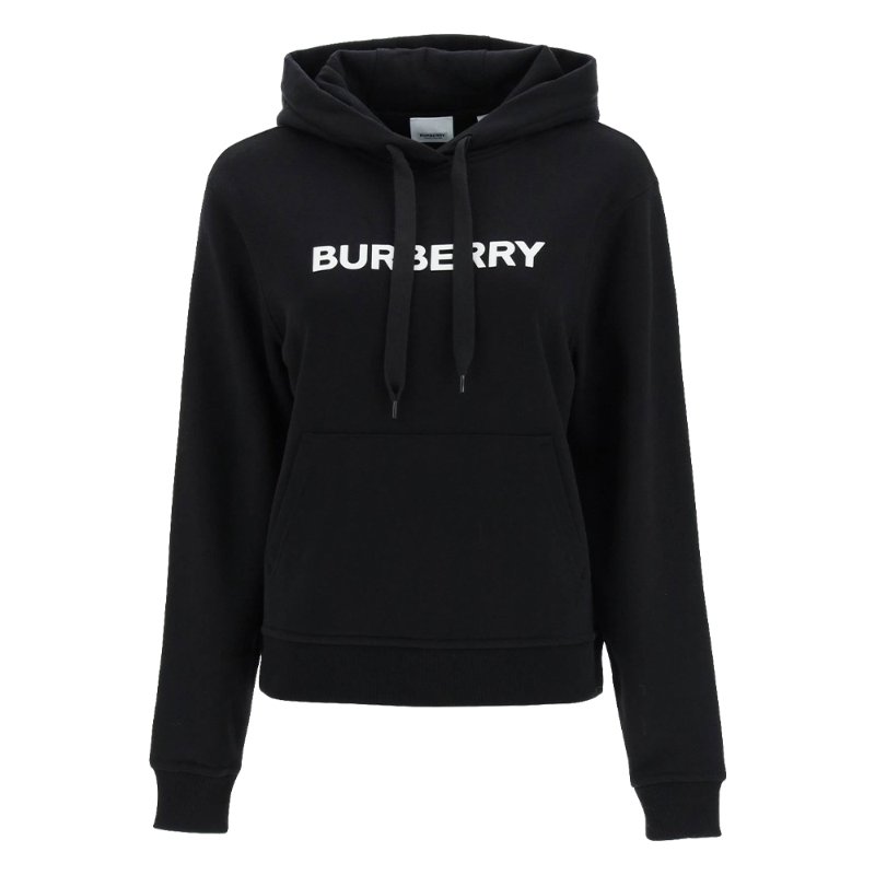 Burberry Logo Print Cotton Hoodie for Women in Black - 8054386-Black ( Size: S / M / L )-0