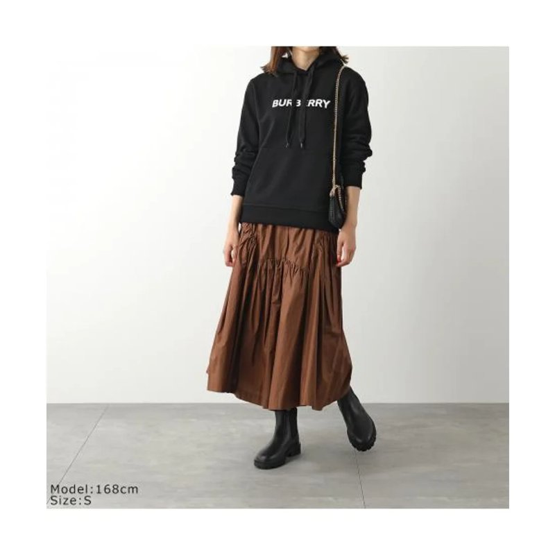 Burberry Logo Print Cotton Hoodie for Women in Black - 8054386-Black ( Size: S / M / L )-3