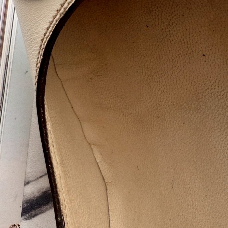 Gucci米白色拼黑色高跟鞋-6