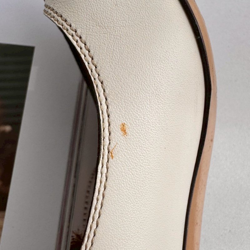 Gucci米白色拼黑色高跟鞋-7