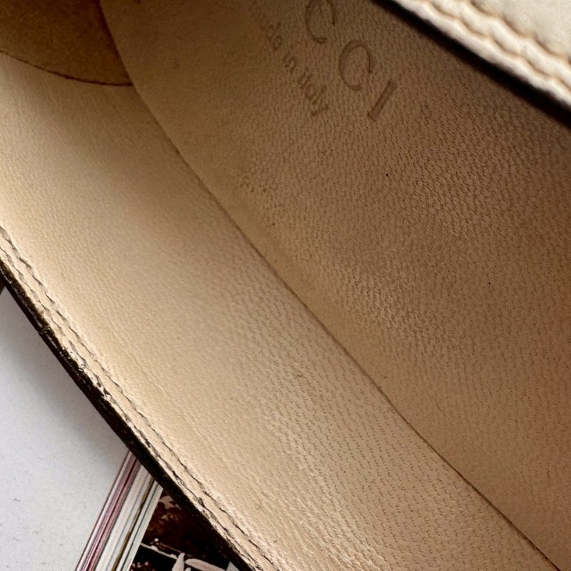 Gucci米白色拼黑色高跟鞋-17