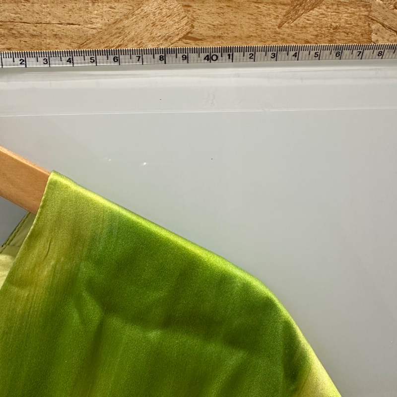 【美收精品】MAX MARA 綠黃白緞面洋裝 4-537-7