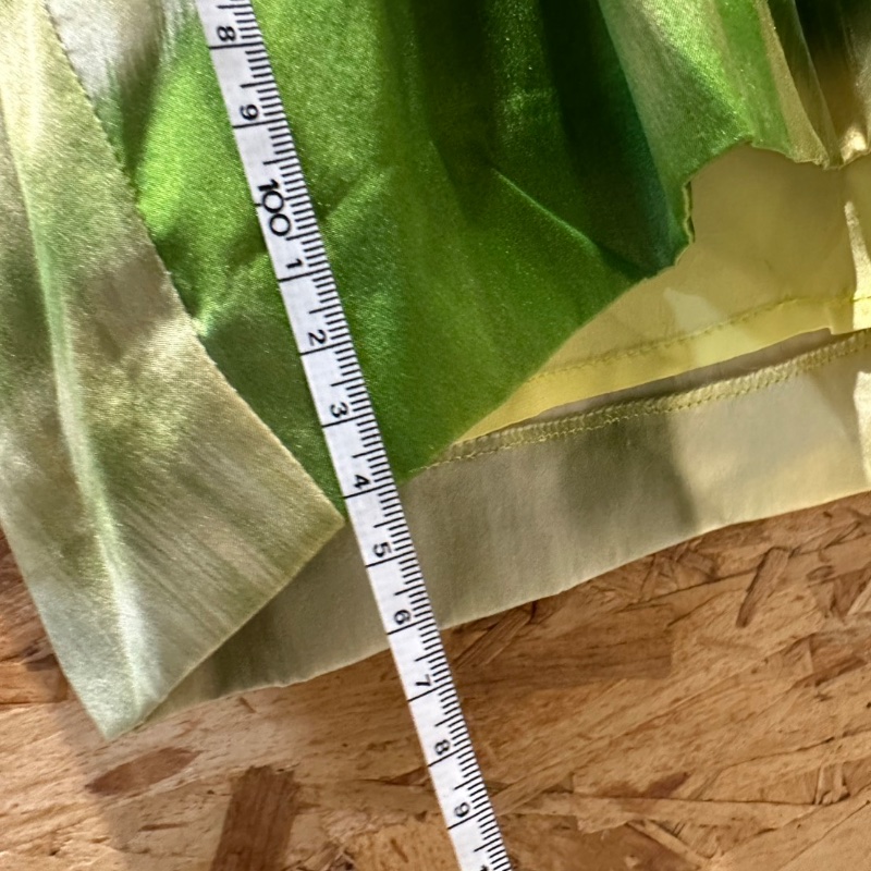 【美收精品】MAX MARA 綠黃白緞面洋裝 4-537-8