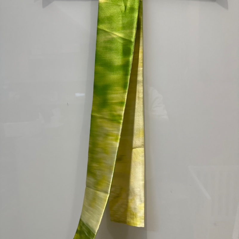 【美收精品】MAX MARA 綠黃白緞面洋裝 4-537-9