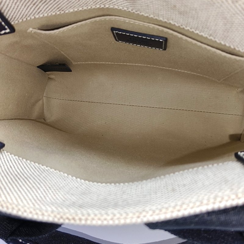 Chloé Woody 小號 米色織物提花單肩包手提包斜挎包 銀色五金 可拆卸肩帶 9.8新-6