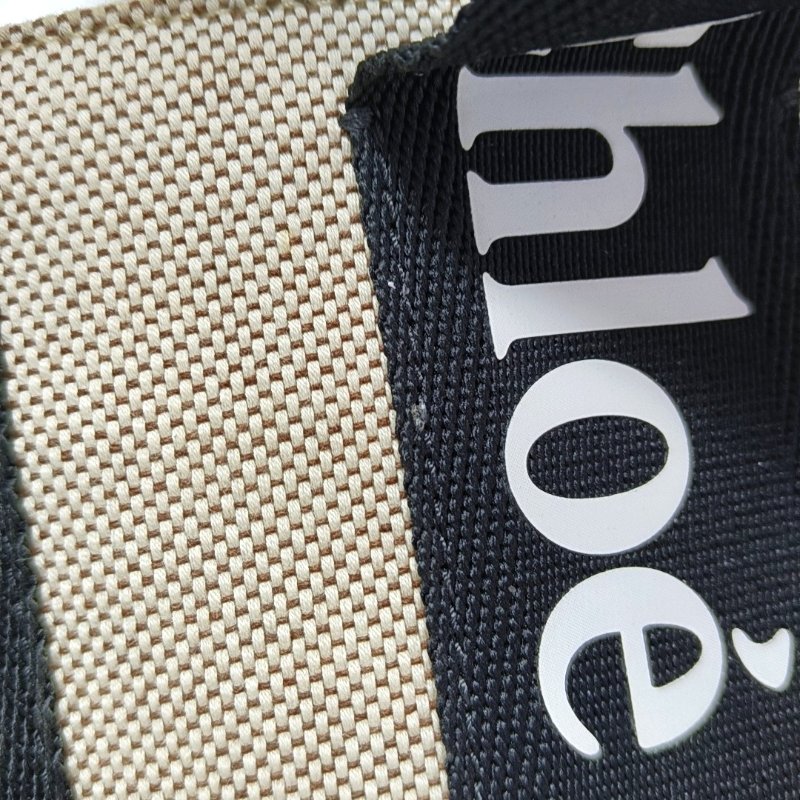 Chloé Woody 小號 米色織物提花單肩包手提包斜挎包 銀色五金 可拆卸肩帶 9.8新-7