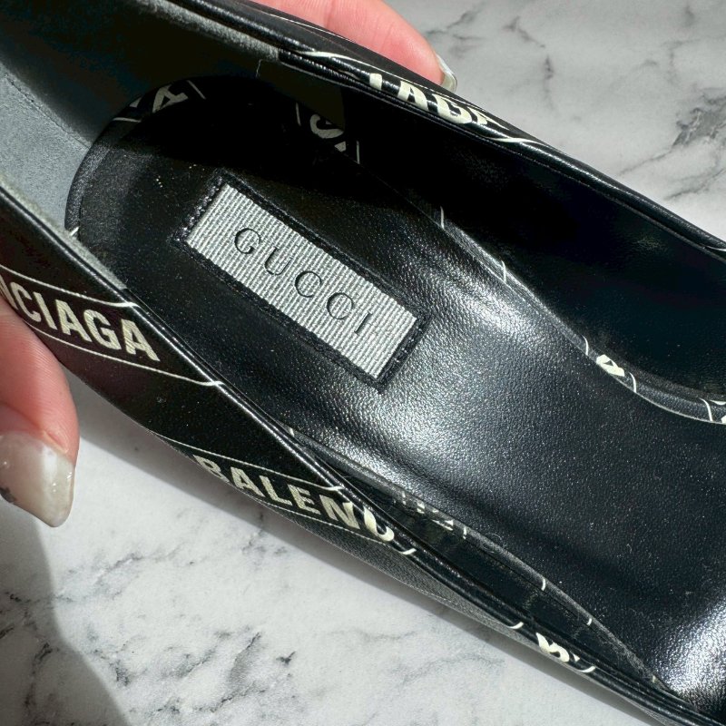 Gucci聯名巴黎世家尖頭高跟鞋-12