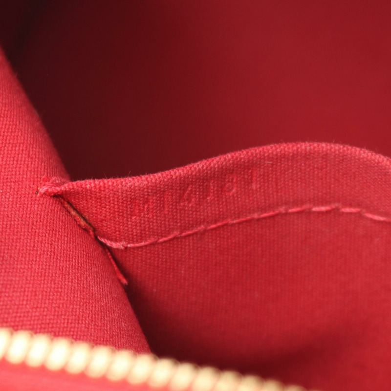 路易威登 Alma BB 單肩手提包 M91593 Vernis Rayeur 紅色皮革 二手 LV-4