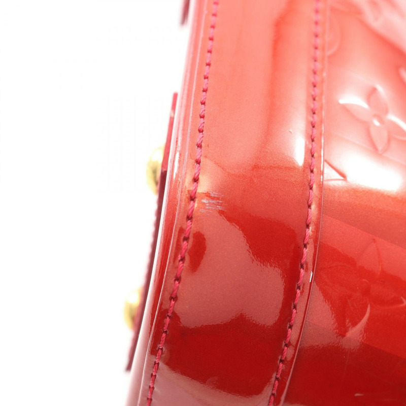 路易威登 Alma BB 單肩手提包 M91593 Vernis Rayeur 紅色皮革 二手 LV-6