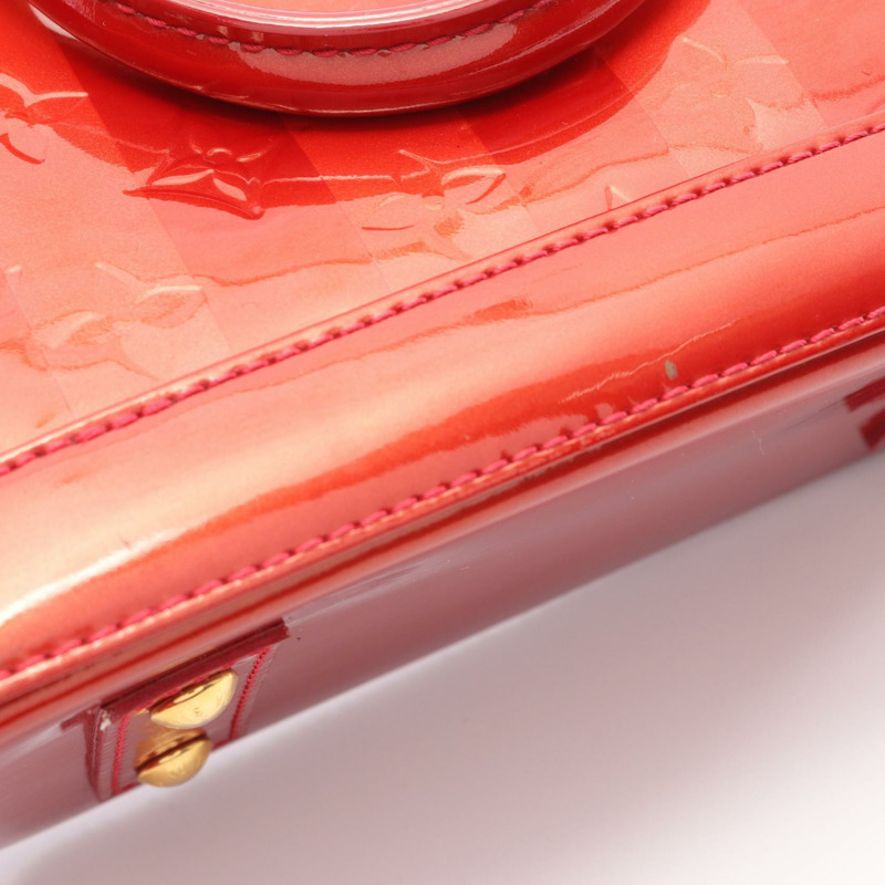 路易威登 Alma BB 單肩手提包 M91593 Vernis Rayeur 紅色皮革 二手 LV-7