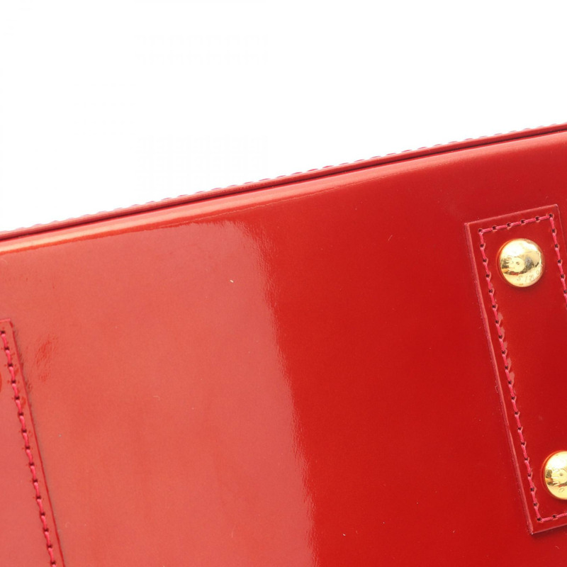 路易威登 Alma BB 單肩手提包 M91593 Vernis Rayeur 紅色皮革 二手 LV-9