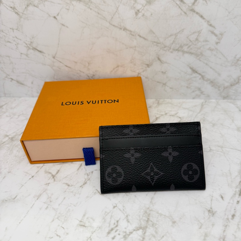 LV黑色老花名片夾/晶片-0