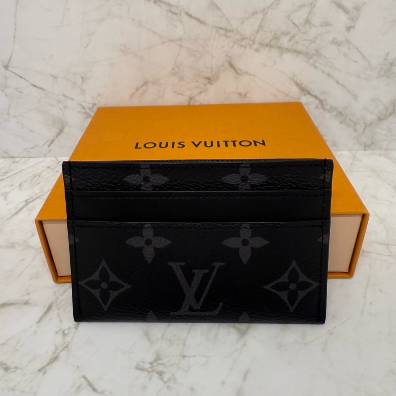 LV黑色老花名片夾/晶片-2
