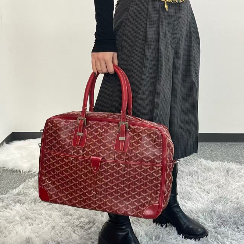 「JL精品代購」 Goyard聖誕紅手提保齡球公文包-1