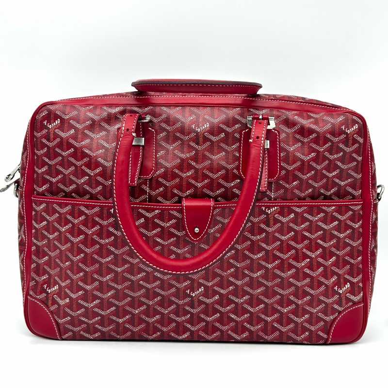 「JL精品代購」 Goyard聖誕紅手提保齡球公文包-3
