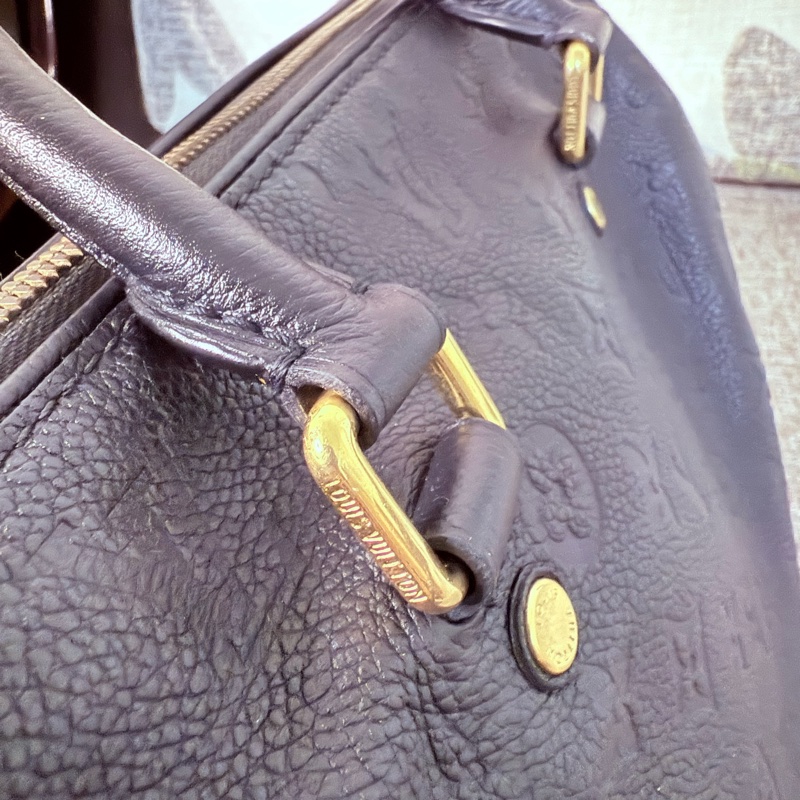 LV全牛皮老花壓紋 speedy25 波士頓包-5