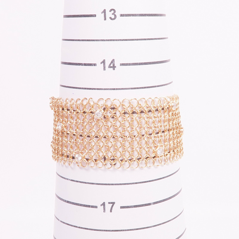 CARTIER 18K玫瑰金Agrafe BraceletDiamond Bracelet鑽石手鏈Cartier#16-7