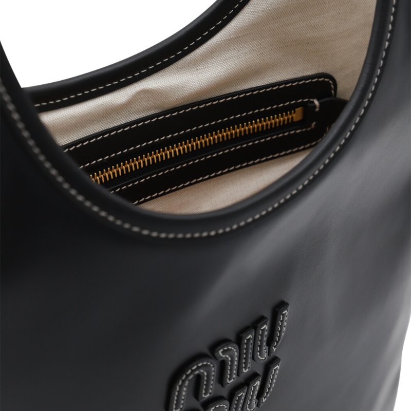 【MIU MIU】Ivy 皮革 手袋 托特包 肩背包 黑色 5BG231-2