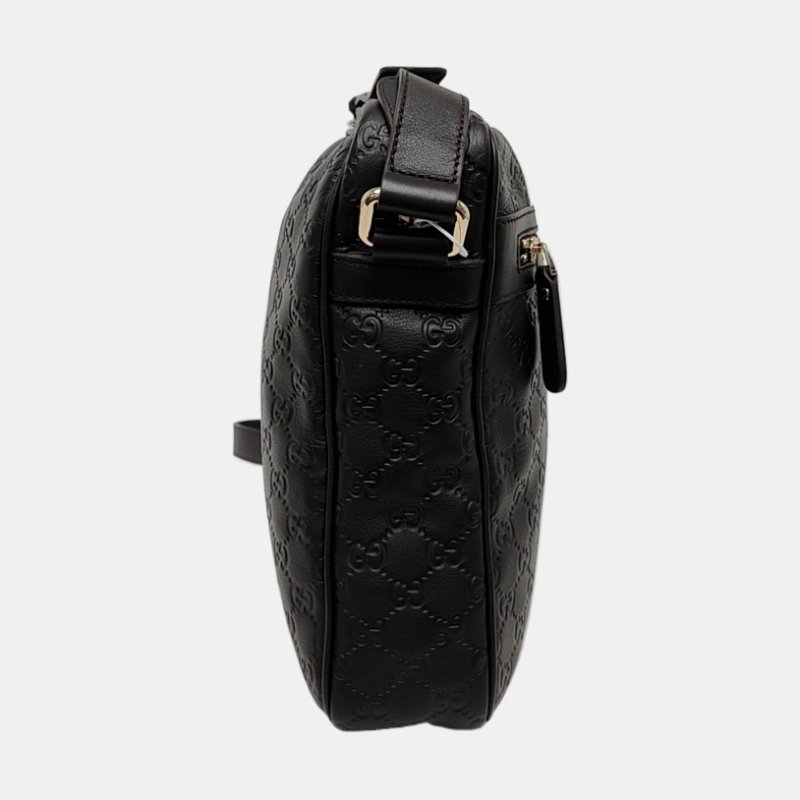 GUCCI GG Imprime棕色牛皮老花斜挎包單肩包 金色五金-3