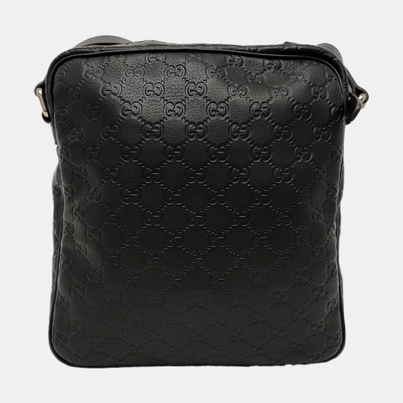 GUCCI GG Imprime棕色牛皮老花斜挎包單肩包 金色五金-4