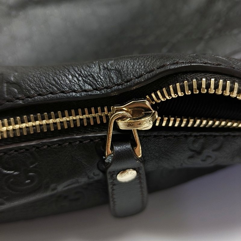 GUCCI GG Imprime棕色牛皮老花斜挎包單肩包 金色五金-10