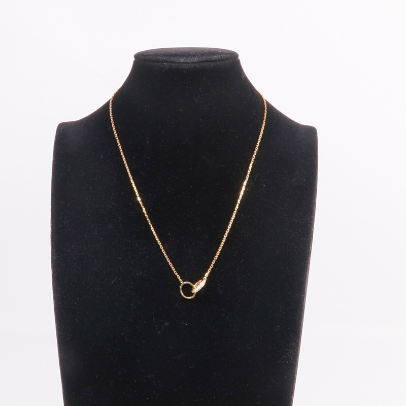 CARTIER 18K玫瑰金Love Pendant Half-Paved鑽石項鍊-7