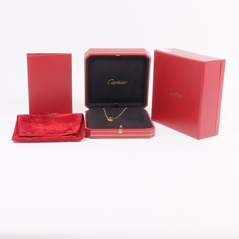 CARTIER 18K玫瑰金Love Pendant Half-Paved鑽石項鍊-8