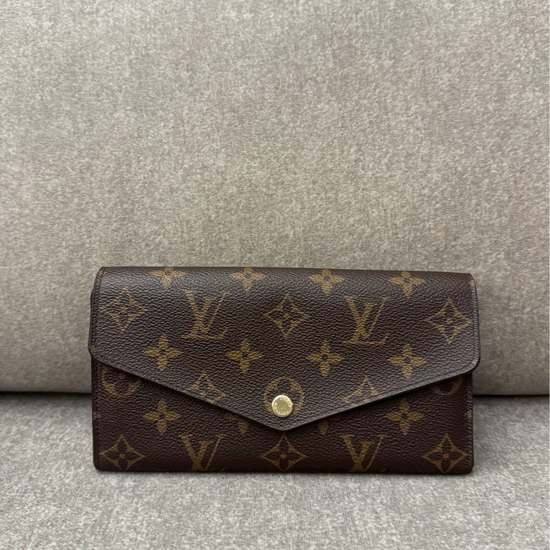 LV老花信封金豆長夾-0