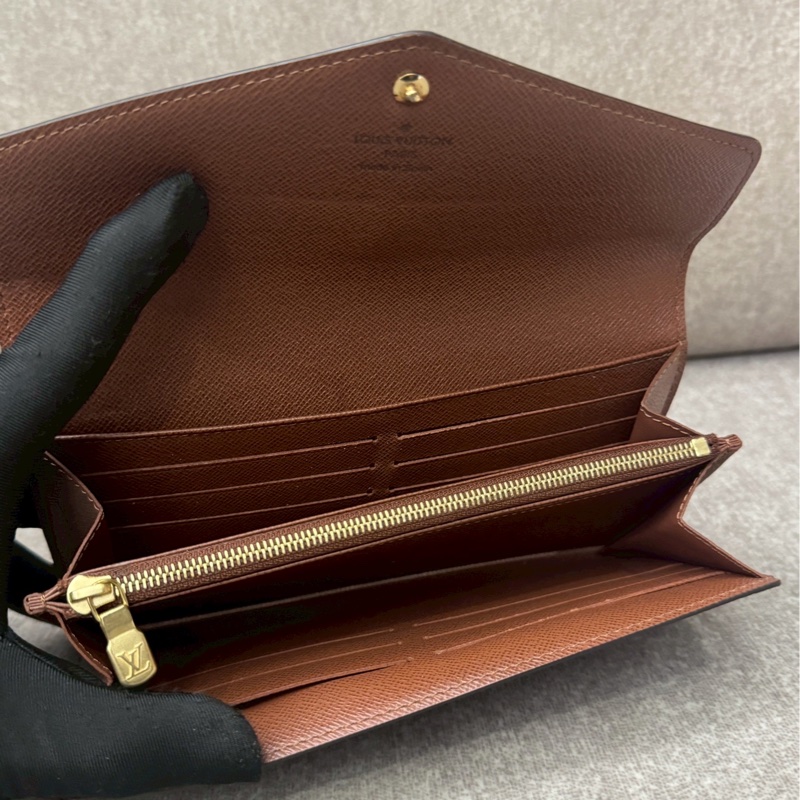 LV老花信封金豆長夾-4