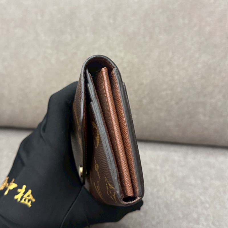 LV老花信封金豆長夾-5