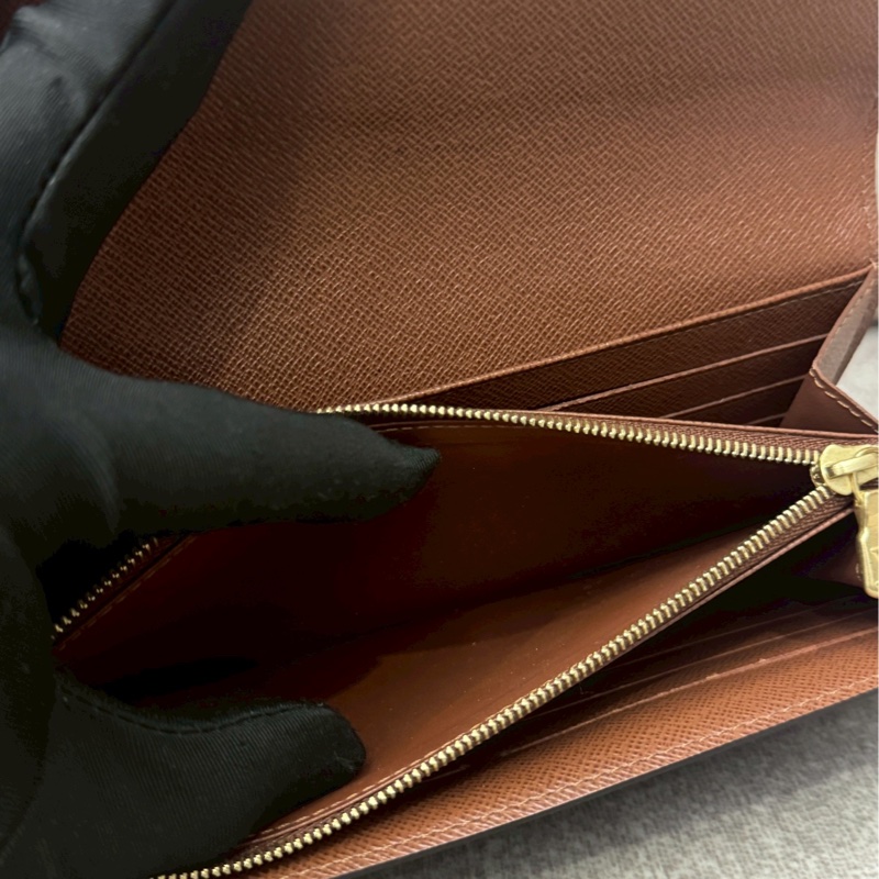 LV老花信封金豆長夾-7