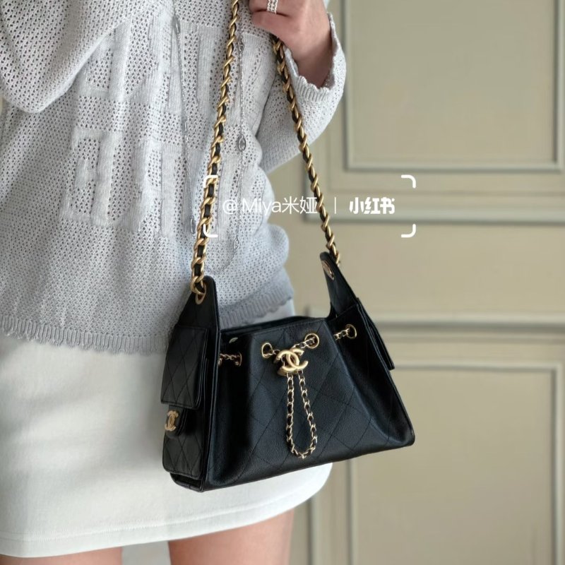 CHANEL 25 Mini hobo bag - 小號黑金-9